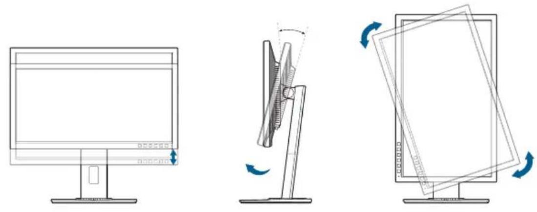 ASUS BE249QLBH - Rotation af skærmen (BE209/BE229/BE239/BE249/BE24A/BE24W/BE27A fod, der kan justeres i højden) - 1