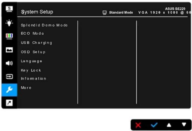 ASUS BE249QLBH - System Setup (Opsætning af system) - 1