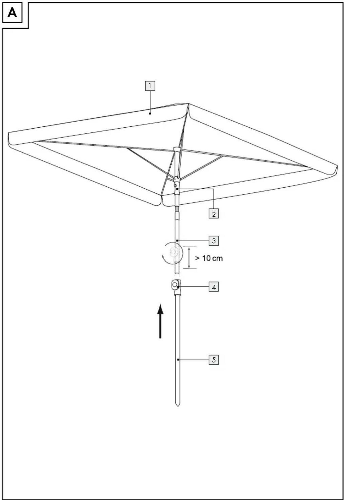 A 1 2 3 > 10 cm 4 5