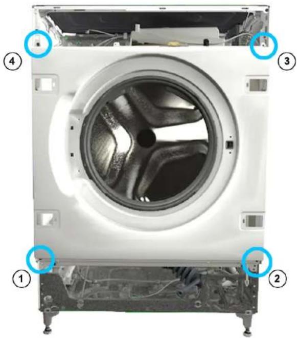 BOSCH WIW28541EU - Smontaggio del pannello frontale - 3