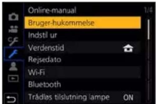 PANASONIC Lumix DC-G100 - Registrer under Brugerfunktion - 3