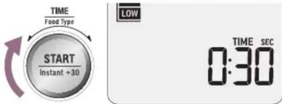 TIME Food Type START Instant +30 LOW TIME SEC 0:30
