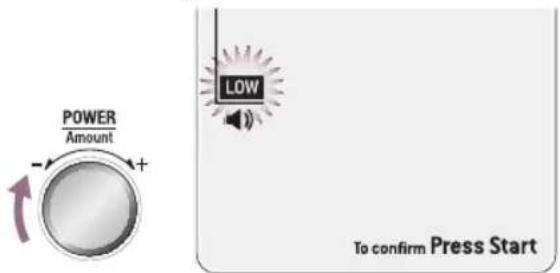 POWER Amount - + - LOW To confirm Press Start