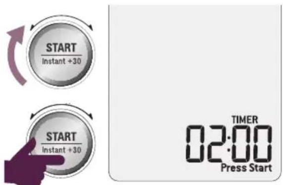 START Instant +30 START Instant +30 TIMER 02:00 Press Start