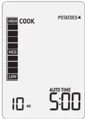 HIGH COOK POTATOES MED LOW AUTO TIME 10 oz 5:00