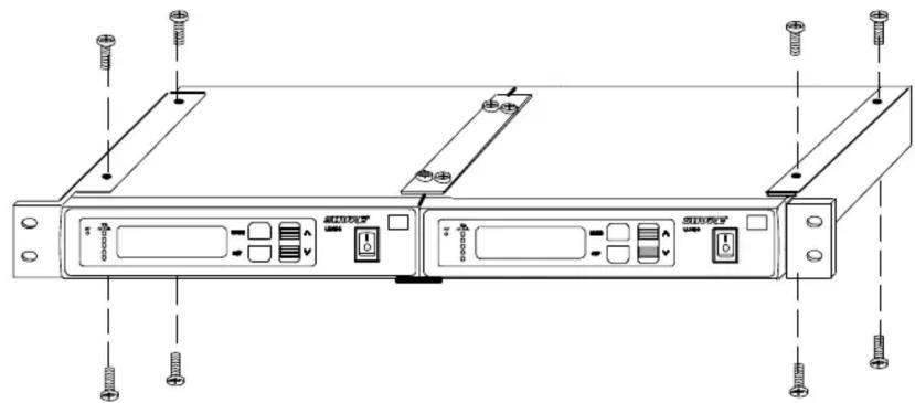 Technical diagram of a rack-mounted server unit with labeled ports and connectors