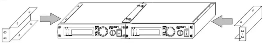 Diagram showing the internal structure and assembly of a server rack with labeled ports and control knobs