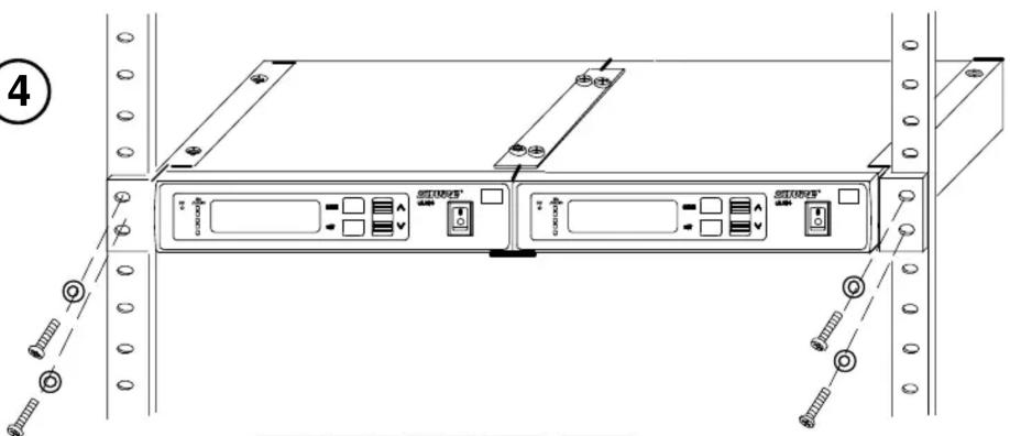 Technical diagram of a server rack with labeled ports and connectors, showing front panel and rear panel layout.