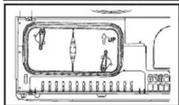 Technical diagram of a vehicle or parking area layout with labeled components and directional indicators