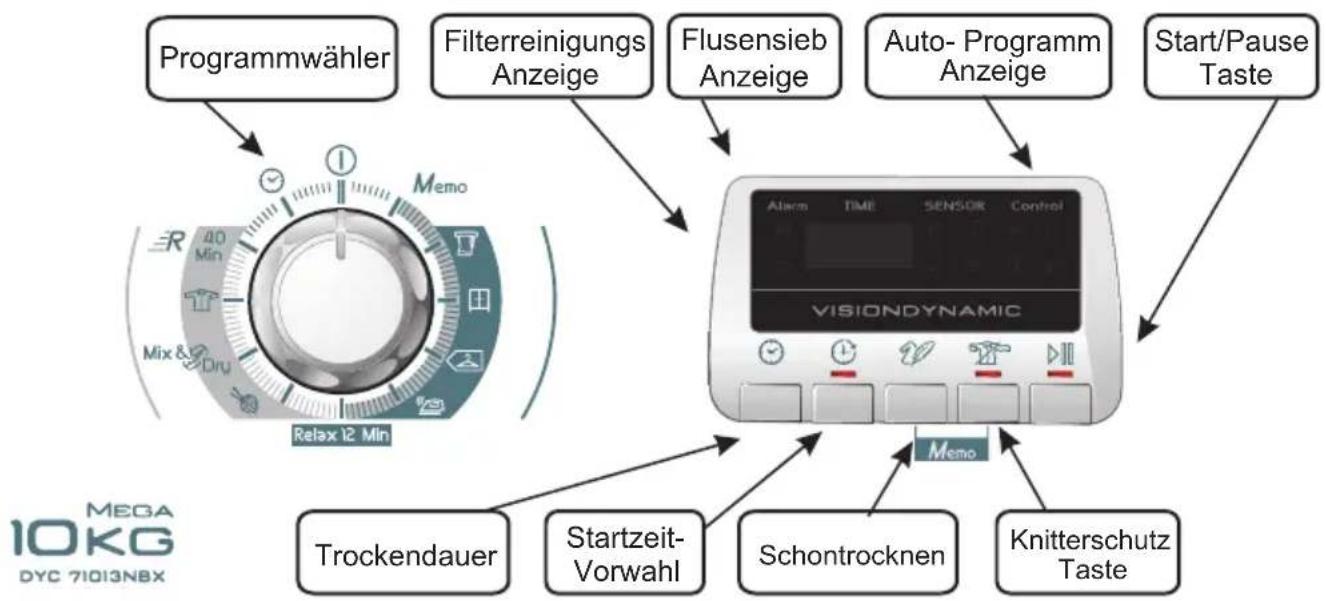 HOOVER DYC 71013 NBX-S - SCHALTERBLENDE UND ANZEIGEN - 1