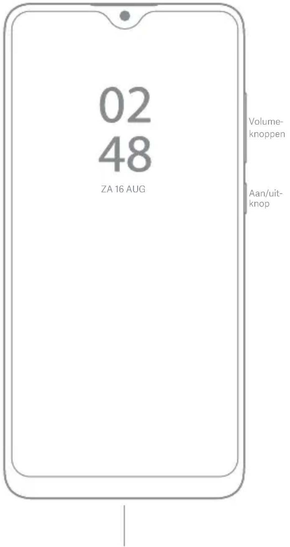 02 48 ZA 16 AUG Volume- knoppen Aan/uit- knop