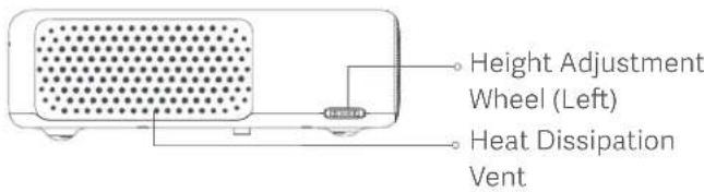Height Adjustment Wheel (Left) Heat Dissipation Vent