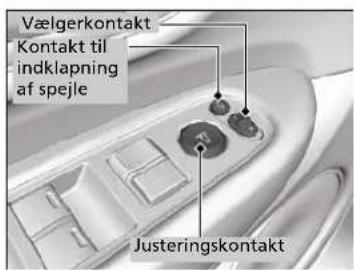 Vælgerkontakt Kontakt til indklapning af spejle Justeringskontakt