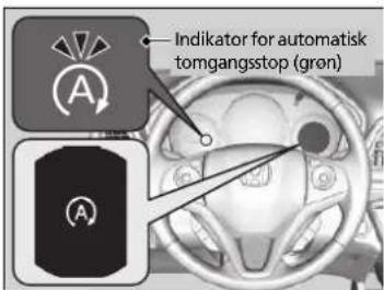 Indicator for automatisk tomgangstop (gron)