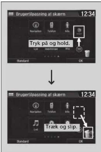 Brugerilipasning at skæm 12:34 Tryk på og hold. Lyd Standard Standard OK Brugerilipasning at skæm 12:34 Træk og slip. Standard OK