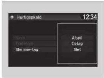 Hurtigcpkald 12:34 Tensling Stemme-tag Afspil Optag Slet