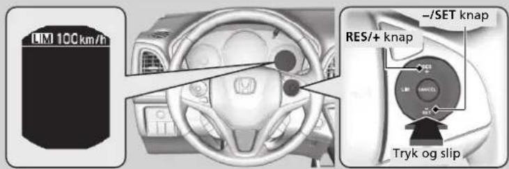 LM 100km/h RES/+ knap -/SET knap Res LYM HARCEL Tryk og slip