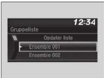 12:34 Gruppeliste Opdater liste Ensemble 001 Ensemble 002