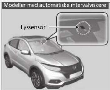 Modeller uden automatiske intervalviskere Lyssensor