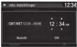 info-indstillinger 12:34 GMT/WET 12:34 - 00:00 12 : 34 AM Nulltil OK