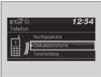 12:34 Telefon Hurtigopkaid Opkaldshistorik Telefonbog