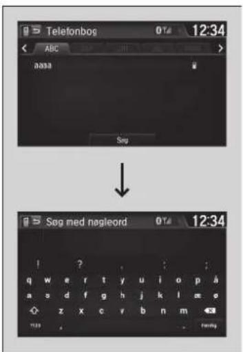Telefonbog 0T4 12:34 ABC aaaa Seg ↓ Seg med nøgleord 0T4 12:34 ! ? ; : ; q w e r t y u i o p å a s d f g h j k l = e z x c v b n m ← 12:34 Fomig