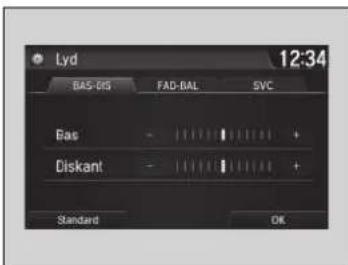 Lyd 12:34 BAS-05 FAD-BAL SVC Bas - + + Diskant - + + Standard OK