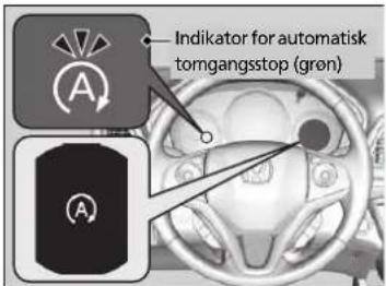 Indicator for automatisk tomgangsstop (grøn)