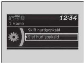 1 Home 12:34 Skift hurtigopkald Slet hurtigopkald