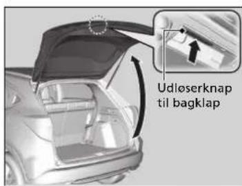 Udløserknap til bagklap