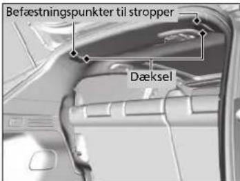 Befestningspunkter til stropper Dæksel