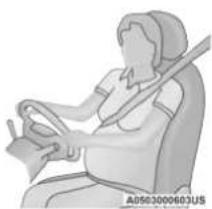 Illustration of a person seated in a car seat, holding a steering wheel (no text or symbols visible)