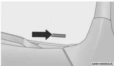 3D mechanical part diagram with an arrow indicating a specific feature (no text or symbols present)