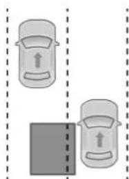 Diagram showing two cars with directional arrows and a rectangular block, no text or symbols present