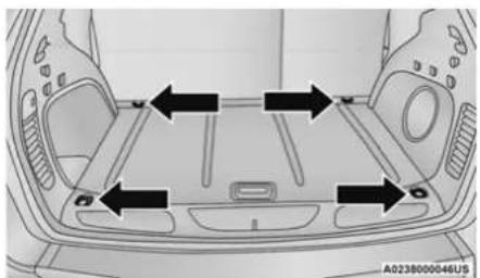 Top-down view of a car's front panel with directional arrows indicating movement or positioning (no text or symbols)