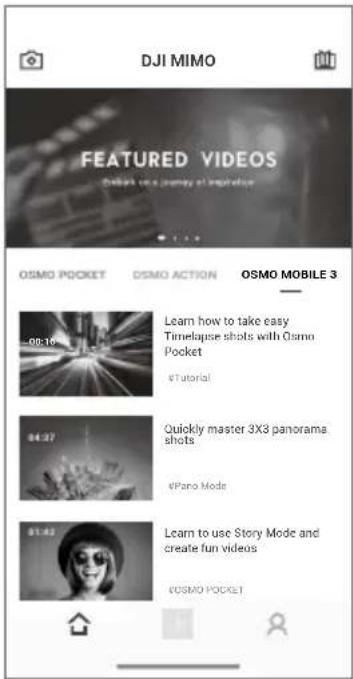 DJI MIMO FEATURED VIDEOS Quick to use a journey of inspiration OSMO POCKET OSMO ACTION OSMO MOBILE 3 08:16 Learn how to take easy Timelapse shots with Osmo Pocket @Tutorial 04:27 Quickly master 3X3 panorama shots @Pano Mode 01:42 Learn to use Story Mode and create fun videos @OSMO POCKET