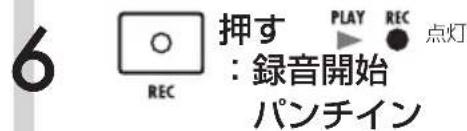 6 ○ REC 押す PLAY REC ● 点灯 : 録音開始 パンチイン