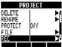 PROJECT DELETE RENAME PROTECT FILE Off REC