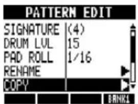 PATTERN EDIT SIGNATURE (4) DRUM LUL 15 PAD ROLL 1/16 RENAME COPY BRANKS