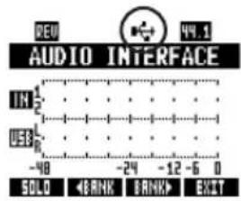 REU 44.1 AUDIO INTERFACE IN USB -40 -24 -12 -6 0 SOLO ←BRANK →BRANK →EXIT