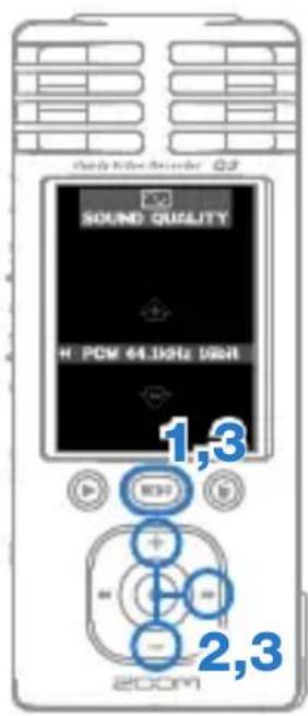 Sound Quality H: PCM 64.1kHz 1GHz 1,3 2,3 eCOM