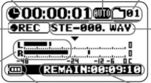 ZOOM H2 - 各種オプション機能のアイコン - 1