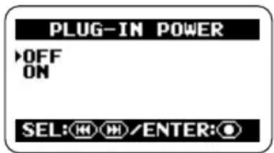 PLUG-IN POWER OFF ON SEL: H/M/ENTER: ©