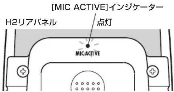 [MIC ACTIVE]インジケーター H2リアパネル 点灯 MIC ACTIVE