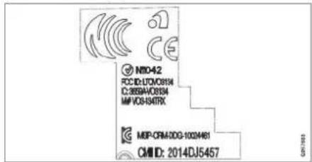 NID042 FCC ID: LTCM08194 C:365AH08194 MV VCS-04TRX MSP-CFM-0DG-1003461 CMH ID: 2014DJ5457