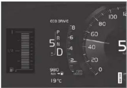 ECO DRIVE 5 P R N D 980 km 19°C rpm x1000 8 6 4 2 0 5 100 la