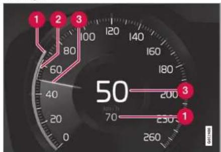 VOLVO S90 (2021) - Displayvisning for den adaptive fartpilot\*50 - 1