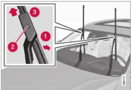 VOLVO V60 (2021) - Udskifte blade i forrudeviskere - 1