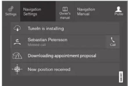 VOLVO V60 (2021) - Åbne kontekstafhængig indstilling på midterdisplay - 1