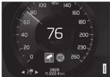 VOLVO V60 (2021) - Advarsel om hastighedsbegrænsning og fartkamera fra trafikskiltinformation\* - 1